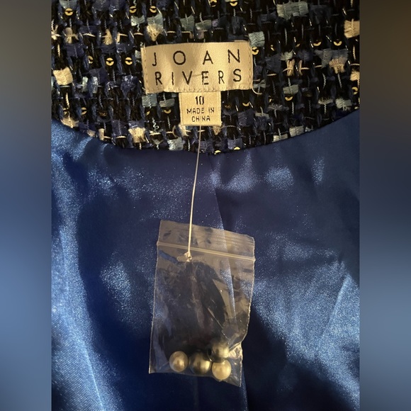 New - Joan Rivers Sparkling blue and white blazer. Never worn. - Picture 5 of 11